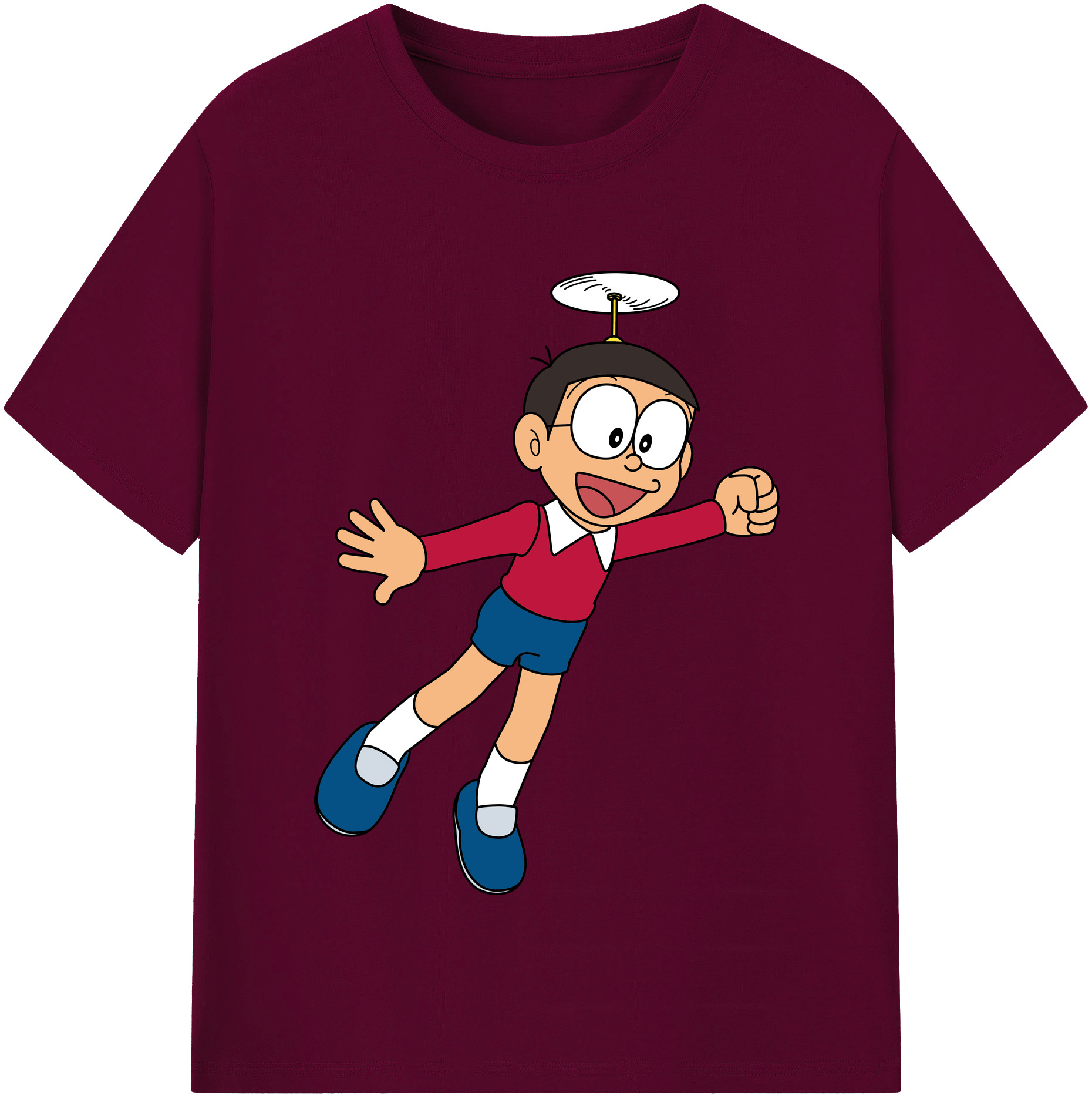 （画像用） ドラえもん 野比 のび太 Doraemon Nobita Nobi レディースカジュアルプリントTシャツ（綿100％）